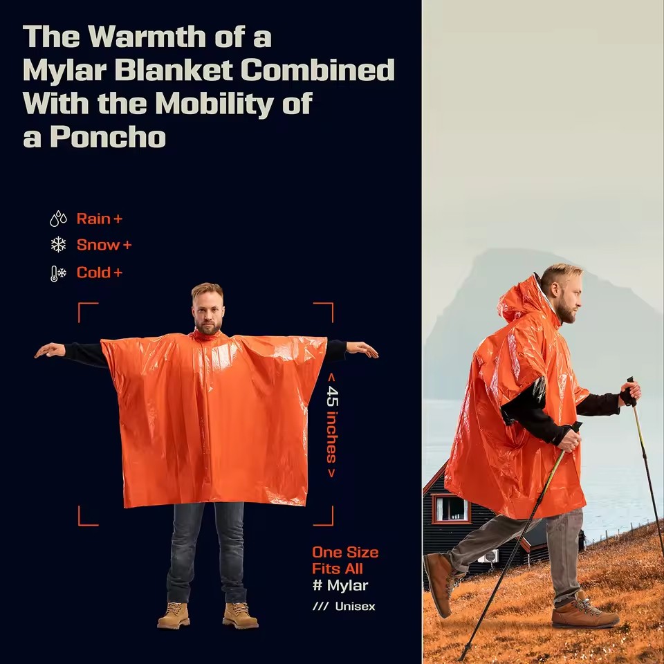 1 шт./2 шт. Аварийный дождевик – обзор и цена Emergency Poncho Rain